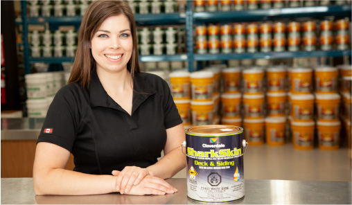 Cloverdale Paint interior and exterior paint products, stains, and coatings displayed in store