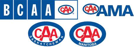 BCAA, AMA, CAA Saskatchewan and CAA Manitoba logos